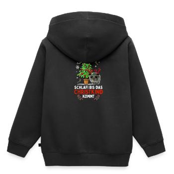 Schlaf Bis Das Christkind Kommt Hamster - Kinder Premium Organic Hoodie - Schwarz - Hinten - AI Model Kid Male (0cm)