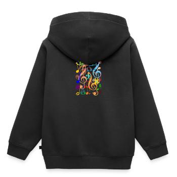 Musiknoten - Kinder Premium Organic Hoodie - Schwarz - Hinten - AI Model Kid Male (0cm)