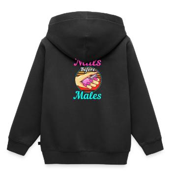Nageldesignerin Nagel Kosmetik Kosmetikerin - Kinder Premium Organic Hoodie - Schwarz - Hinten - AI Model Kid Male (0cm)