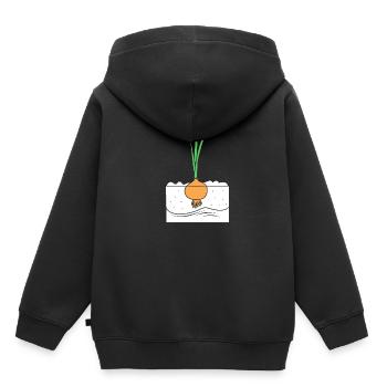Oignon - Sweat Premium à capuche enfant bio - noir - Dos - AI Model Kid Male (0cm)
