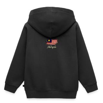 Malaisie - Sweat Premium à capuche enfant bio - noir - Dos - AI Model Kid Male (0cm)