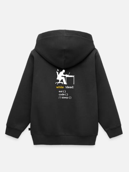 Eat Sleep Code Repeat Coder Programmer Software De - Kinder Premium Organic Hoodie - Schwarz