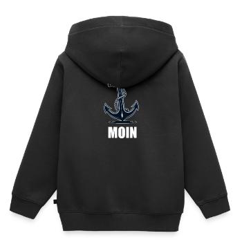 Moin Anker - Kinder Premium Organic Hoodie - Schwarz - Hinten - AI Model Kid Male (0cm)