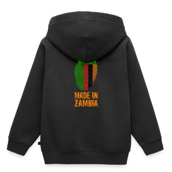 Made In Zambia / Zambia - Kids Premium Organic Hoodie - black - Back - AI Model Kid Male (0cm)