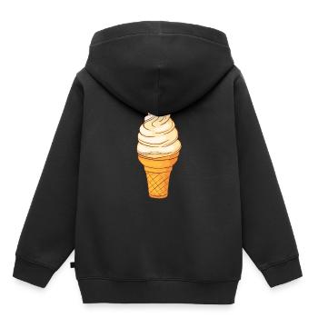 Softeis - Kinder Premium Organic Hoodie - Schwarz - Hinten - AI Model Kid Male (0cm)