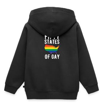 LGBT 50 Staten Gay Lesbian Rainbow Pride Holiday - Kinder Premium hoodie biologisch - zwart - Achter - AI Model Kid Male (0cm)