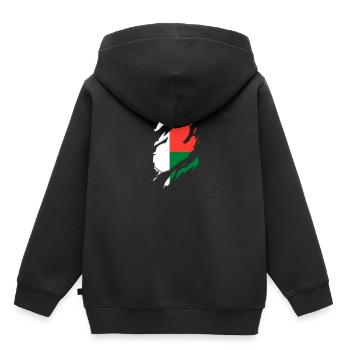 Madagaskar Flagge zerrissenes Motiv - Kinder Premium Organic Hoodie - Schwarz - Hinten - AI Model Kid Male (0cm)