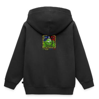 Ich lebe mein Leben EIN VIERTEL AUF EINMAL - Kinder Premium Organic Hoodie - Schwarz - Hinten - AI Model Kid Male (0cm)