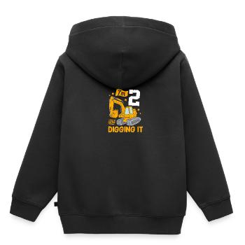 Baustelle Kindergeburtstag - Kinder Premium Organic Hoodie - Schwarz - Hinten - AI Model Kid Male (0cm)