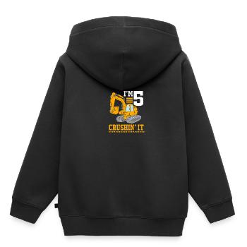 Baustelle Kindergeburtstag - Kinder Premium Organic Hoodie - Schwarz - Hinten - AI Model Kid Male (0cm)