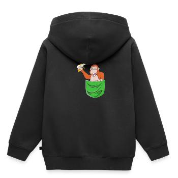 Orang-outan - Sweat Premium à capuche enfant bio - noir - Dos - AI Model Kid Male (0cm)