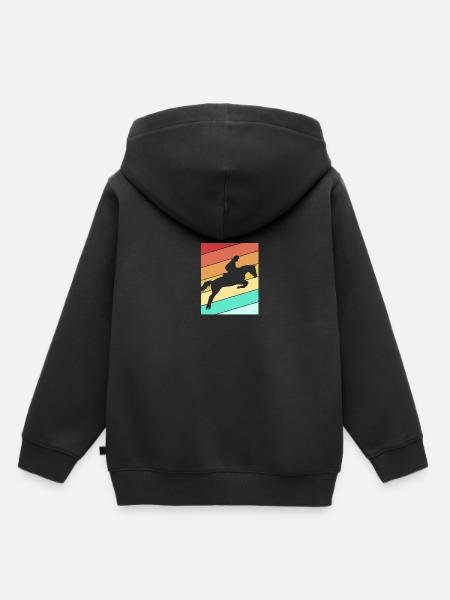 Springreiten Springpferd - Kinder Premium Organic Hoodie - Schwarz