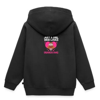 Orang Utan - Kinder Premium Organic Hoodie - Schwarz - Hinten - AI Model Kid Male (0cm)