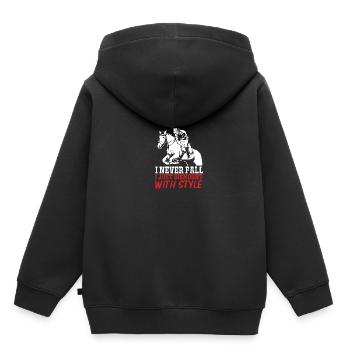 Saut d’obstacles Saut d’obstacles - Sweat Premium à capuche enfant bio - noir - Dos - AI Model Kid Male (0cm)