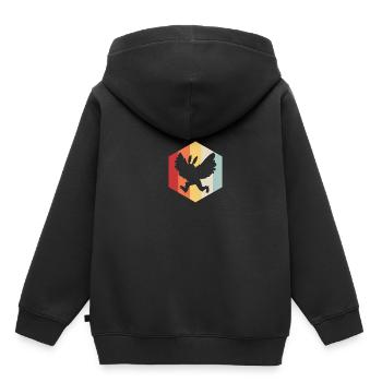 Papillon de nuit - Sweat Premium à capuche enfant bio - noir - Dos - AI Model Kid Male (0cm)