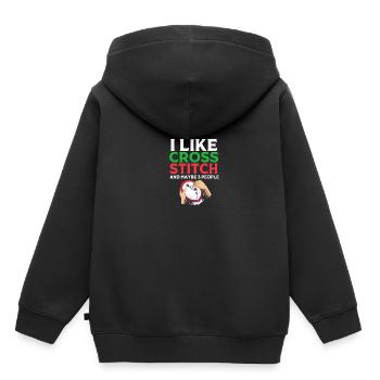 Cross Stitch - Kids Premium Organic Hoodie - black - Back - AI Model Kid Male (0cm)