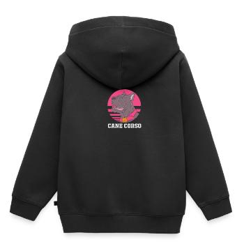 Cane corso - Sweat Premium à capuche enfant bio - noir - Dos - AI Model Kid Male (0cm)