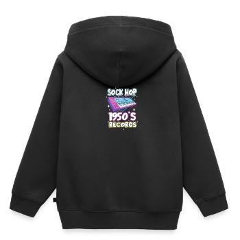 Chaussette Hop - Sweat Premium à capuche enfant bio - noir - Dos - AI Model Kid Male (0cm)