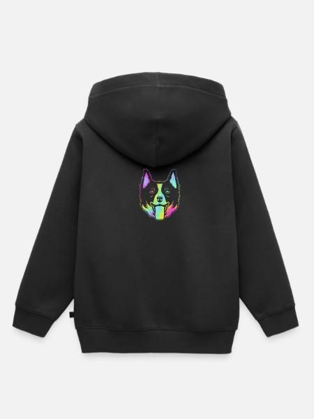 Border Collie - Kinder Premium Organic Hoodie - Schwarz
