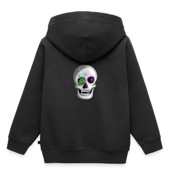 Le culte mexicain de la tête de mort Jour des morts Skull - Sweat Premium à capuche enfant bio - noir - Dos - AI Model Kid Male (0cm)