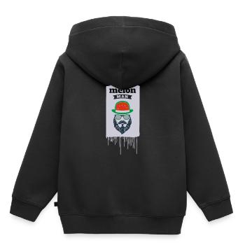 Der Mann mit dem Hut - Kinder Premium Organic Hoodie - Schwarz - Hinten - AI Model Kid Male (0cm)
