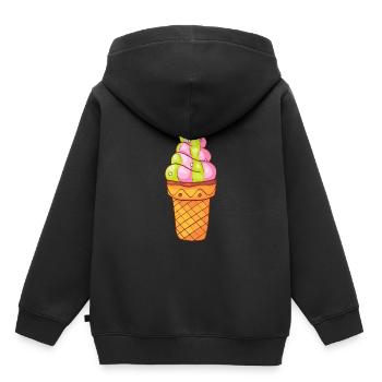 Glace molle Glace Glace Glace Glace de glace - Sweat Premium à capuche enfant bio - noir - Dos - AI Model Kid Male (0cm)