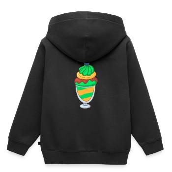 Crème glacée, crème glacée, crème glacée, crème glacée, boule, crème glacée, sundae - Sweat Premium à capuche enfant bio - noir - Dos - AI Model Kid Male (0cm)