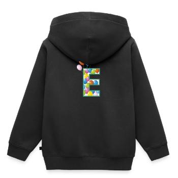 lettre E ballons - Sweat Premium à capuche enfant bio - noir - Dos - AI Model Kid Male (0cm)