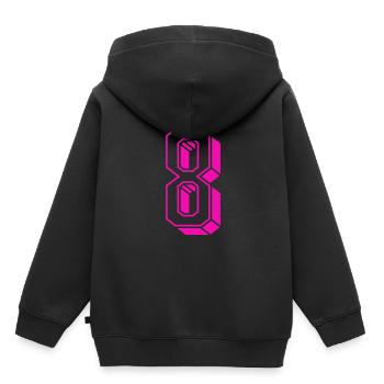 Zahl acht - Nummer 8 pink Mädchen Trikotnummer - Kinder Premium Organic Hoodie - Schwarz - Hinten - AI Model Kid Male (0cm)