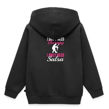 Brauche nur salsa. Entertainer Gift - Kinder Premium Organic Hoodie - Schwarz - Hinten - AI Model Kid Male (0cm)