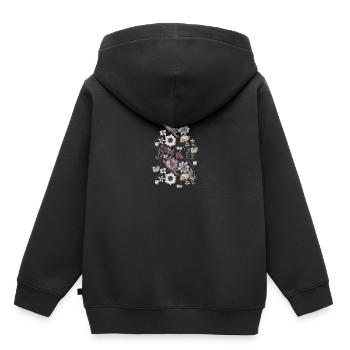 Blüten und Ranken - Kinder Premium Organic Hoodie - Schwarz - Hinten - AI Model Kid Male (0cm)