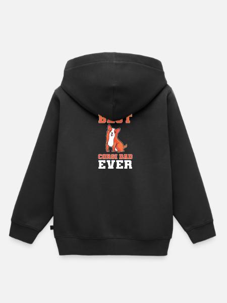 Corgi - Kinder Premium Organic Hoodie - Schwarz