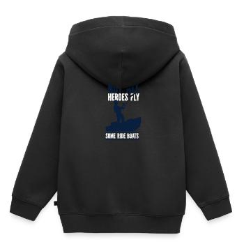 Angler Angelhaken Angelrute Sportfischer - Kinder Premium Organic Hoodie - Schwarz - Hinten - AI Model Kid Male (0cm)