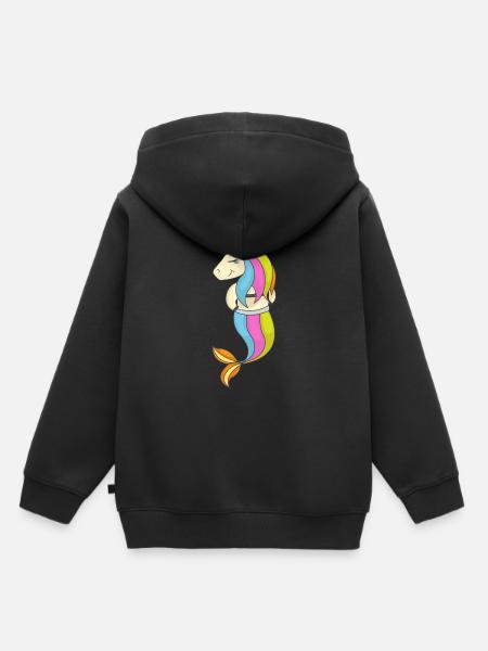 Unicorn Mermaid Princess Gift - Kids Premium Organic Hoodie - black