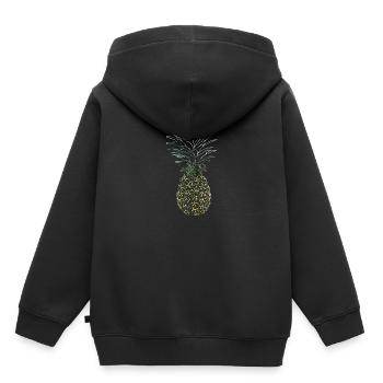 Ananas - Kinder Premium Organic Hoodie - Schwarz - Hinten - AI Model Kid Male (0cm)