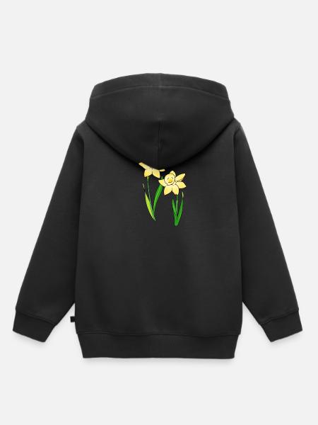 Narzissen - Kinder Premium Organic Hoodie - Schwarz