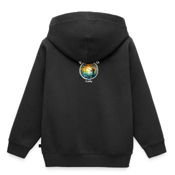 Don't Worry - Be Fishing - Kids Premium Organic Hoodie - black - Back - AI Model Kid Male (0cm)