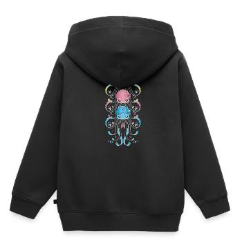 Pieuvres - Sweat Premium à capuche enfant bio - noir - Dos - AI Model Kid Male (0cm)