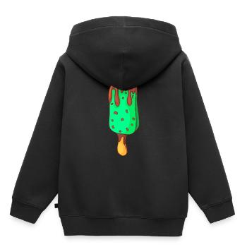 Crème glacée, crème glacée, crème glacée, crème glacée, boule, crème glacée, sundae - Sweat Premium à capuche enfant bio - noir - Dos - AI Model Kid Male (0cm)