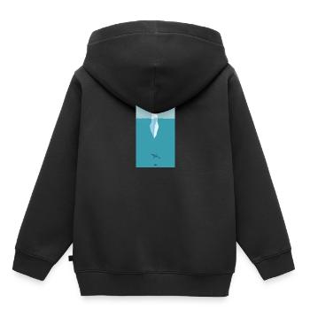 Eisberg und Wal im Ozean - Kinder Premium Organic Hoodie - Schwarz - Hinten - AI Model Kid Male (0cm)