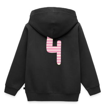 Nummer 4 - Kinder Premium Organic Hoodie - Schwarz - Hinten - AI Model Kid Male (0cm)