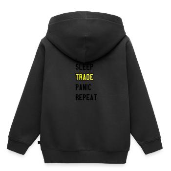 Eat Sleep Trade Panic Repeat - Kinder Premium Organic Hoodie - Schwarz - Hinten - AI Model Kid Male (0cm)
