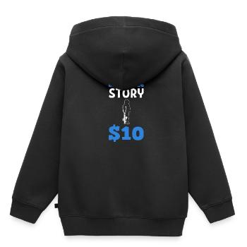 Gebrochenes Bein - Kinder Premium Organic Hoodie - Schwarz - Hinten - AI Model Kid Male (0cm)