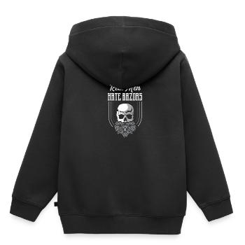 Hass Rasierer Barbier Geschenk - Kinder Premium Organic Hoodie - Schwarz - Hinten - AI Model Kid Male (0cm)