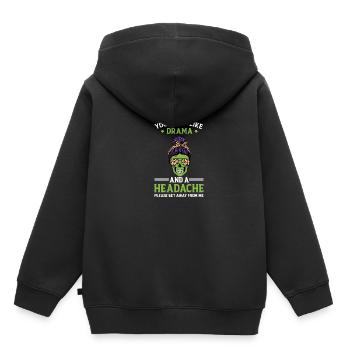 Du riechst nach Drama und Kopfschmerz lustigem Zit - Kinder Premium Organic Hoodie - Schwarz - Hinten - AI Model Kid Male (0cm)