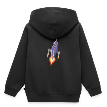 Rocket Spaceship Astronaut - Kids Premium Organic Hoodie - black - Back - AI Model Kid Male (0cm)