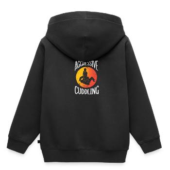 Jiu Jitsu Selbstverteidigung - Kinder Premium Organic Hoodie - Schwarz - Hinten - AI Model Kid Male (0cm)