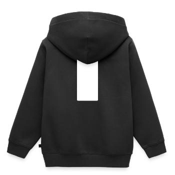 Das fünfte Element als Rechteck in weiß. - Kinder Premium Organic Hoodie - Schwarz - Hinten - AI Model Kid Male (0cm)