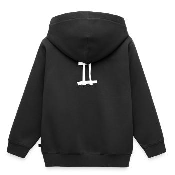 Zwilling Sternzeichen - Kinder Premium Organic Hoodie - Schwarz - Hinten - AI Model Kid Male (0cm)