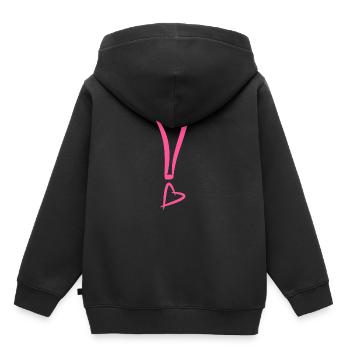 Exclamation mark with heart - Kids Premium Organic Hoodie - black - Back - AI Model Kid Male (0cm)